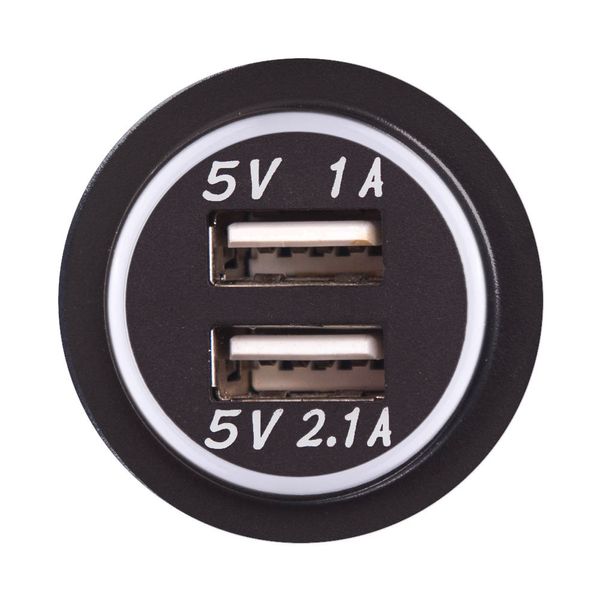 Автомобільний зарядний пристрій 2 USB 12-24V урізне в планку NEW 10252 USB-12-24V 3,1A WHI фото