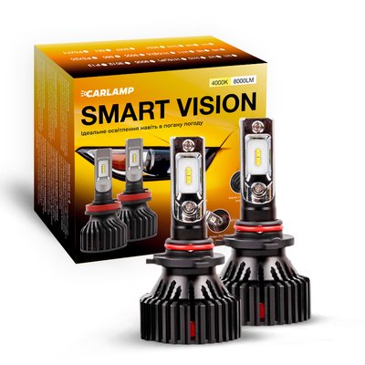 Світлодіодні автолампи HB3 CARLAMP Smart Vision Led для авто 8000 Lm 4000 K (SM9005Y) SM9005Y фото