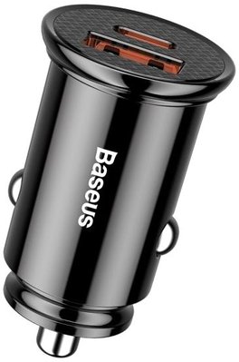 Автомобільний зарядний пристрій BASEUS PPS QC4.0/PD, 1USB/1Type-C, 30W, 5A| (black), CCALL-AS01 CCALL-AS01 фото