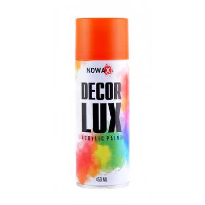 Акриловая флуоресцентная оранжевая краска NOWAX Decor Lux 450мл NX48047 фото