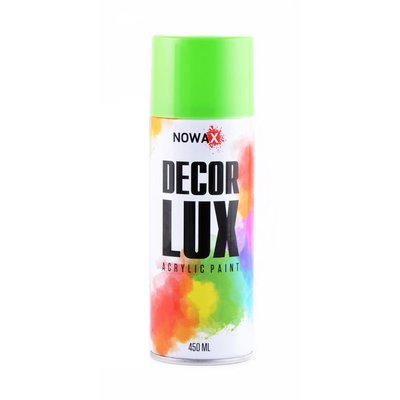 Акриловая флуоресцентная краска зеленая NOWAX Decor Lux 450мл NX48046 фото