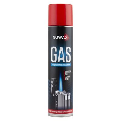 Газ для заправки всіх типів багаторазових запальничок ʺGASʺ, TM NOWAX, 300 мл (12шт/уп) NX74704 фото