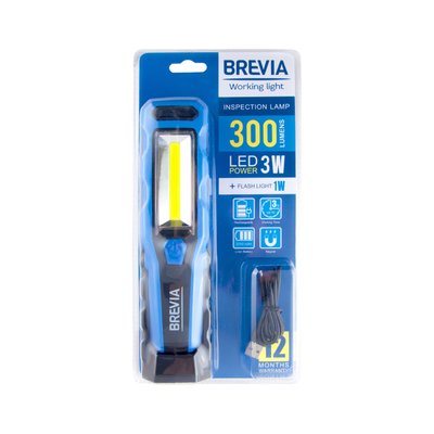 Фонарь для СТО для рыбалки светодиодный Brevia 3W COB+1W LED 300lm 2000mAh (11320)  11320 фото