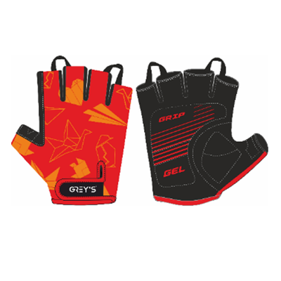Перчатки детские GREY'S с коротким пальцем, гелевые вставки, цвет Красный/Черный, разм15 L (100шт/уп) GR18732 фото