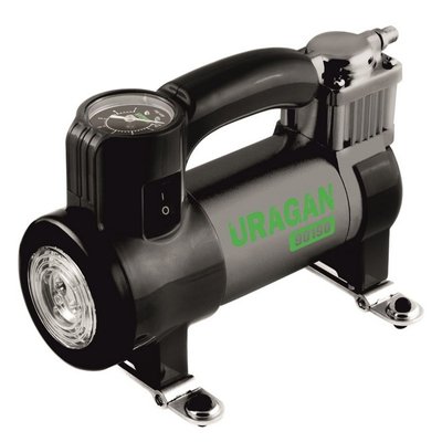 Автомобильный компрессор Uragan однопоршневой 35 л/мин с фонарем 90190 90190 фото
