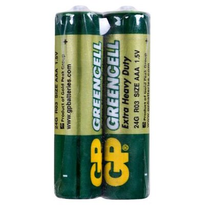 Батарейка GP GREENCELL 1.5V солевая 24G-S2, R03, ААA 4891199000454 фото