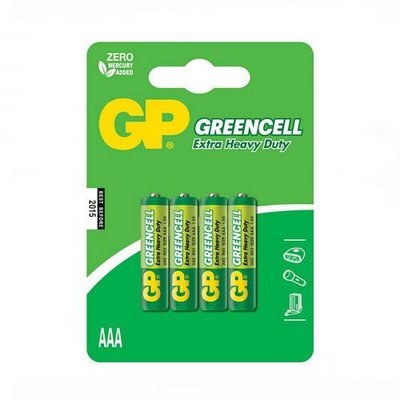 Батарейка GP GREENCELL 1.5V солевая 24G-U4, R03, ААA 4891199000478 фото