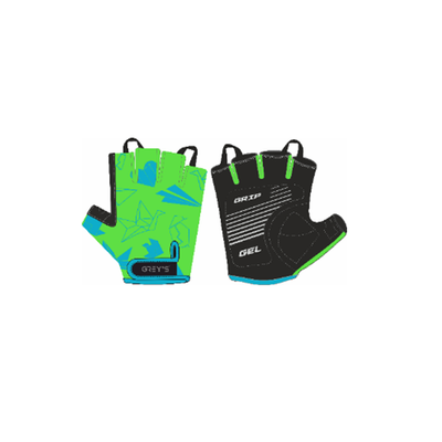 Перчатки детские GREY'S с коротким пальцем, гелевые вставки, цвет Зеленый/Черный, разм 17 (100шт/уп) GR18715 фото