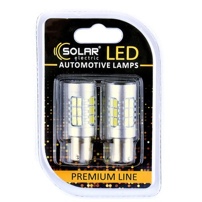 Світлодіодні LED автолампи SOLAR Premium Line 12-24V S25 BA15s 27SMD 2835 CANBUS Non-Polar white блістер 2шт (SL1395) SL1395 фото