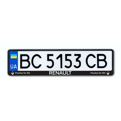 Рамка номера CarLife для Renault чорний пластик (NH184) NH184 фото