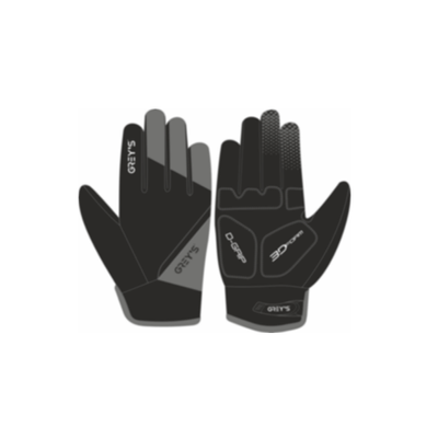 Рукавички GREY'S з довгим пальцем, вставки гелю, колір Чорний, розмір XL (100шт/уп) GR18414 фото