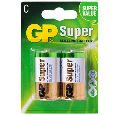 Батарейка GP SUPER ALKALINE 1.5V 14A-U2 лужна, LR14, С 4891199000010 фото