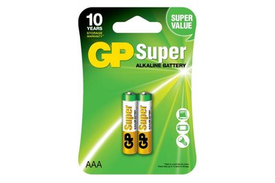 Батарейка GP SUPER ALKALINE 1.5V 24A-U2 лужна, LR03, AAA 4891199000041 фото