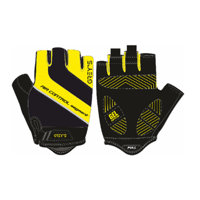 Рукавички GREY'S з коротким пальцем, вставки гелю, колір Чорний/Жовтий, розмір L (100шт/уп) GR18343 фото