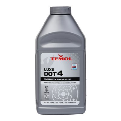 Жидкость тормозная TEMOL LUXE DOT 4 (п/э бут. 0,910 кг) T-DOT4-1L фото