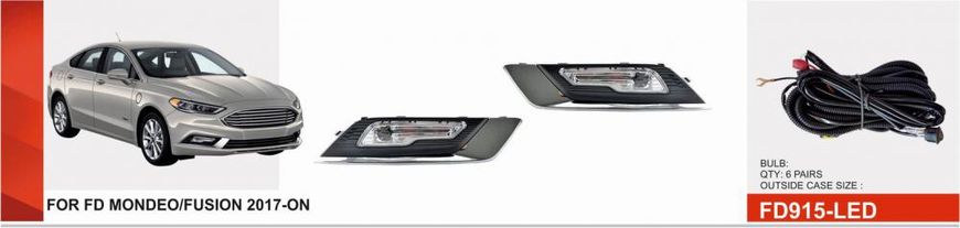 Фари дод. модель Ford Fusion 2017-18/FD-915L/LED-12V9W/eл.проводка FD-915-LED фото