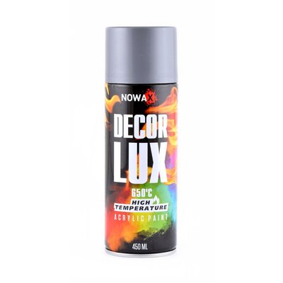 Акриловая высокотемпературная глянцевая краска серая NOWAX Decor Lux (9022) 650°C 450мл NX48038 фото