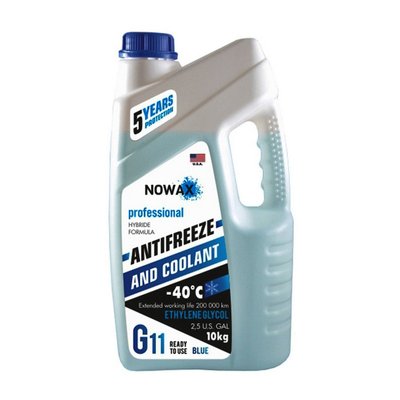 Антифриз NOWAX G11 -40°C синий готовая жидкость 10 кг (NX10002) NX10002 фото