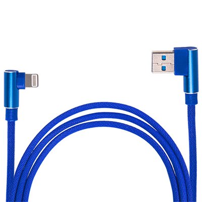 Кабель USB - Apple (Blue) 90° (100) Bl 90° фото