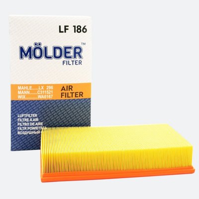 Воздушный фильтр MOLDER аналог WA6167/LX296/C311521 (LF186) LF186 фото