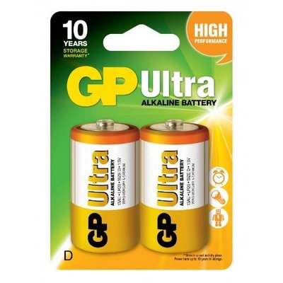 Батарейка GP ULTRA ALKALINE 1.5V 13AU-U2 щелочная, LR20, D 4891199034442 фото