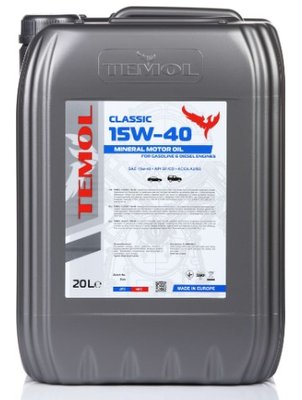 Масло TEMOL Classic 15W-40 API SG/CD ACEA A2/B2 (20 л) T-C15W40-20L фото