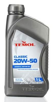 Олія TEMOL Classic 20W-50 API SF/CD ACEA A2/B2 (1 л) T-C20W50-1L фото