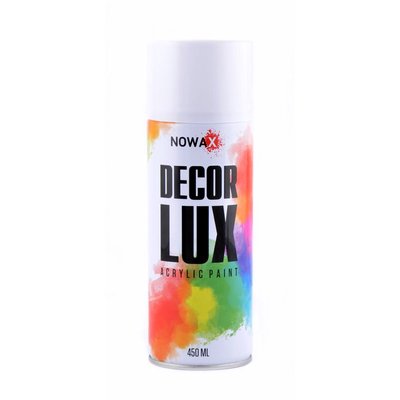 Акриловая краска белый глянец NOWAX Decor Lux (9010) 450мл NX48012 фото