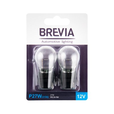 Brevia P27W 12V 27W W2.5x16d блістер 2 шт. 12338B2 фото