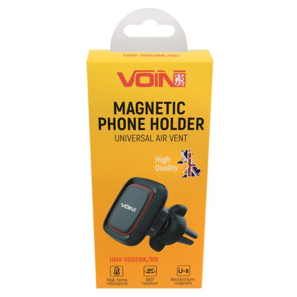 Тримач мобільного телефону VOIN UHV-5002BK/RD магнітний на дефлектор UHV-5002BK/RD фото