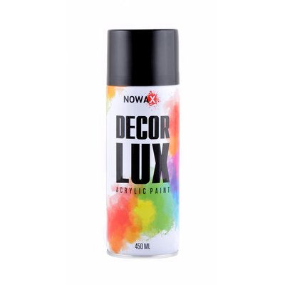 Акриловая краска черный глянец NOWAX Decor Lux (9005) 450мл NX48010 фото