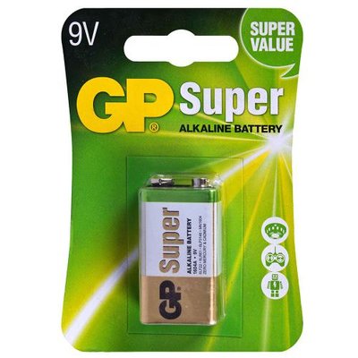 Батарейка GP SUPER ALKALINE 9V 1604AEB-5UE1 лужна, 6LF22 4891199002311 фото