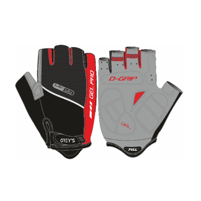 Рукавички GREY'S с коротким пальцем, гелевые вставки, цвет Черный/Красный, размер L (100шт/уп) GR18123 фото