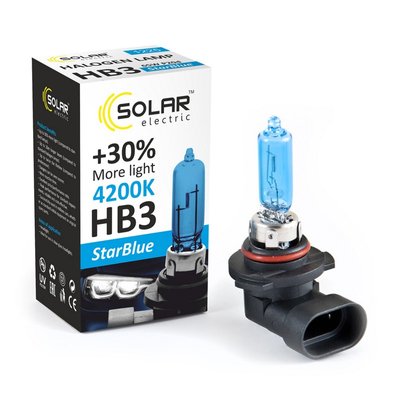 Галогеновая лампа Solar HB3 12V 65W P20d StarBlue 4200K (1225) 1225 фото