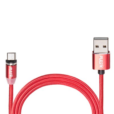 Кабель магнітний PULSO USB - Micro USB 2,4А, 2m, red (тільки зарядка) MC-2302M RD фото